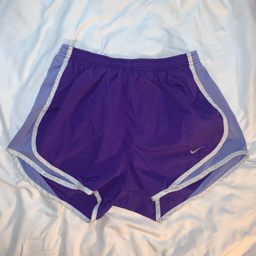 purple nike running shorts